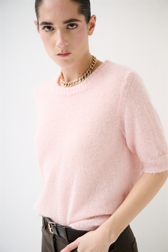 MAGLIA PARICOLLO IN MISTO MOHAIR A MEZZA MANICA