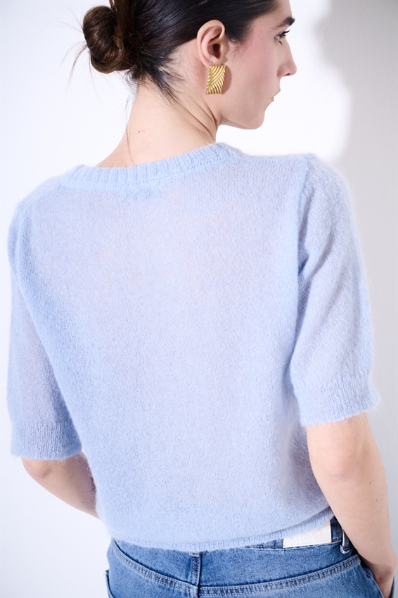 MAGLIA PARICOLLO IN MISTO MOHAIR A MEZZA MANICA