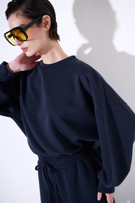 FELPA PARICOLLO OVERSIZE CON SPACCHI IN MODAL