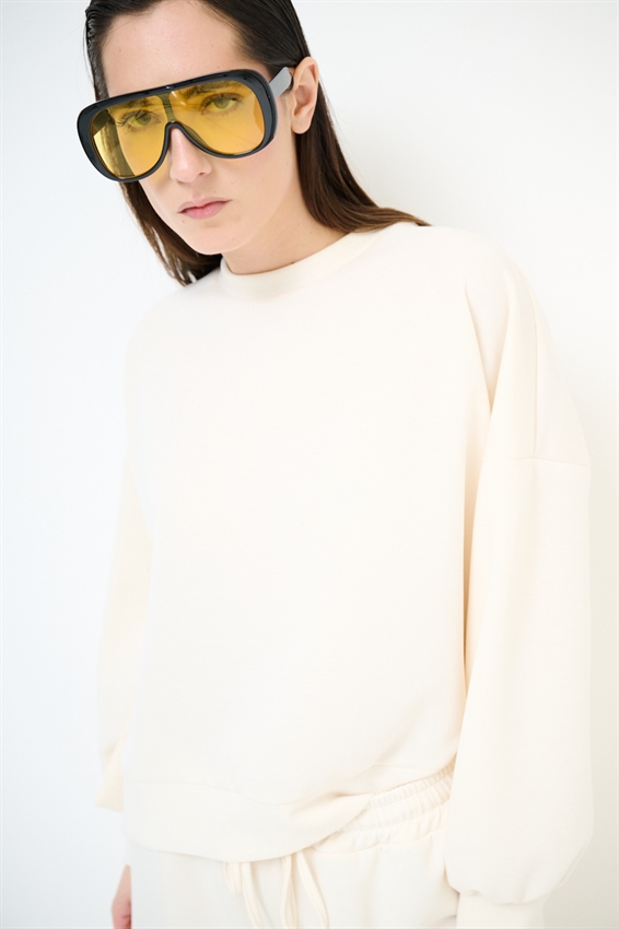 FELPA PARICOLLO OVERSIZE CON SPACCHI IN MODAL