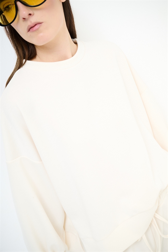 FELPA PARICOLLO OVERSIZE CON SPACCHI IN MODAL