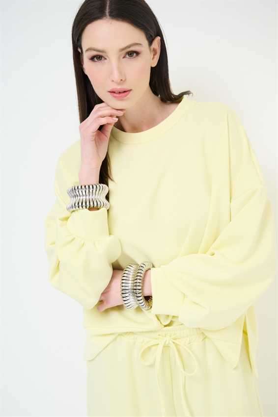 FELPA PARICOLLO OVERSIZE CON SPACCHI IN MODAL