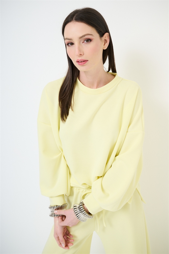 FELPA PARICOLLO OVERSIZE CON SPACCHI IN MODAL