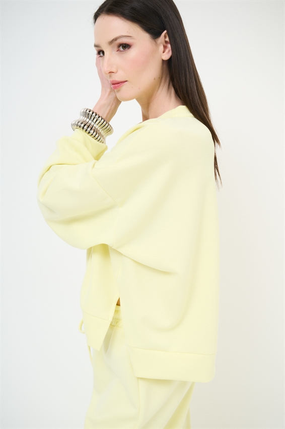 FELPA PARICOLLO OVERSIZE CON SPACCHI IN MODAL