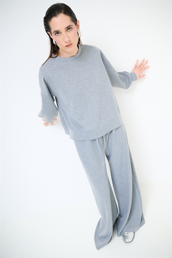 FELPA PARICOLLO OVERSIZE CON SPACCHI IN MODAL