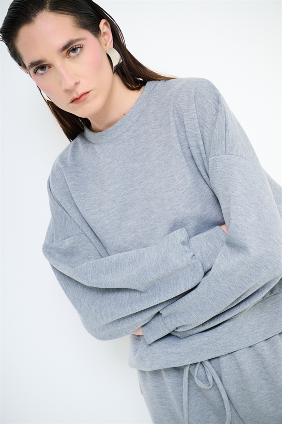 FELPA PARICOLLO OVERSIZE CON SPACCHI IN MODAL