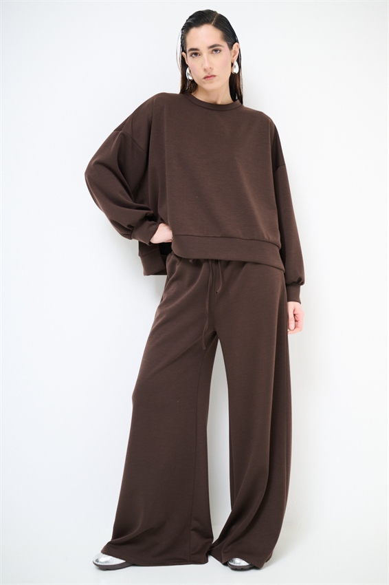 FELPA PARICOLLO OVERSIZE CON SPACCHI IN MODAL