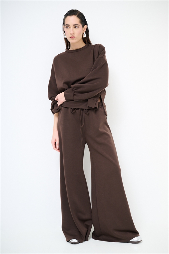 FELPA PARICOLLO OVERSIZE CON SPACCHI IN MODAL