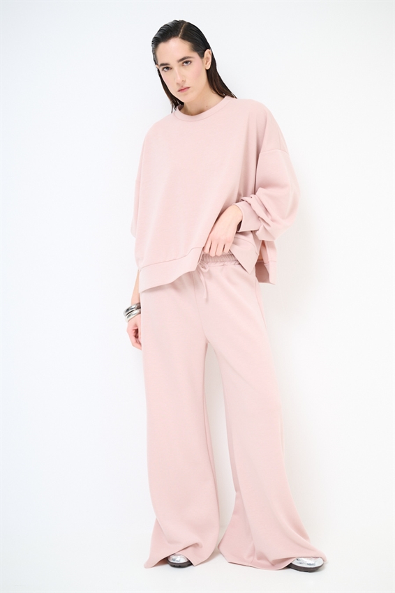 FELPA PARICOLLO OVERSIZE CON SPACCHI IN MODAL