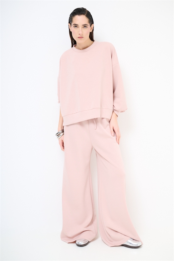 FELPA PARICOLLO OVERSIZE CON SPACCHI IN MODAL