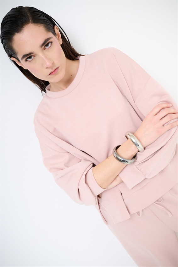 FELPA PARICOLLO OVERSIZE CON SPACCHI IN MODAL