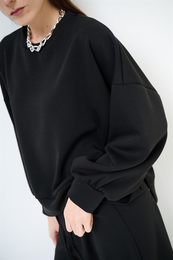 FELPA PARICOLLO OVERSIZE CON SPACCHI IN MODAL