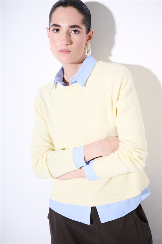 MAGLIA IN VISCOSA BASIC GIROCOLLO A COSTE