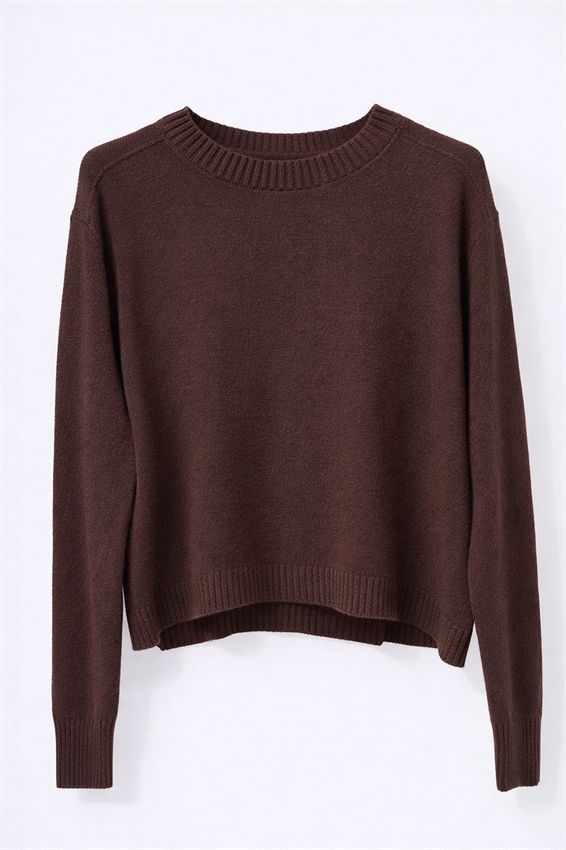 MAGLIA IN VISCOSA BASIC GIROCOLLO A COSTE