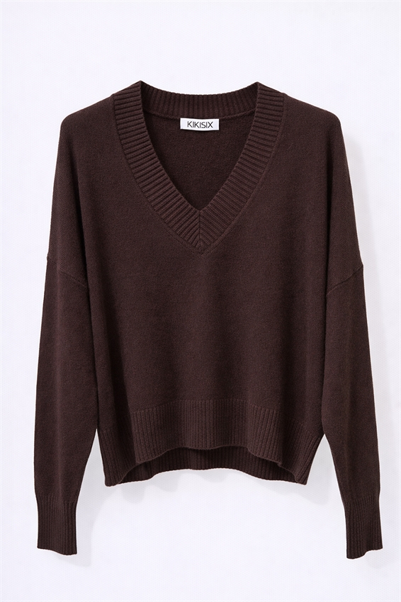 MAGLIA IN VISCOSA CON SCOLLO V A COSTE