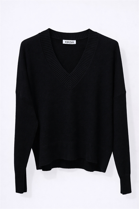 MAGLIA IN VISCOSA CON SCOLLO V A COSTE