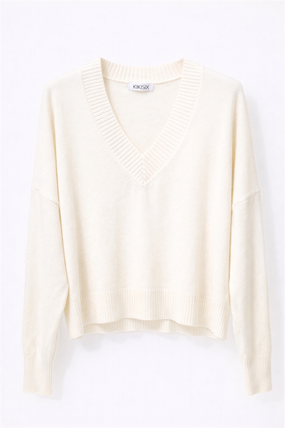 MAGLIA IN VISCOSA CON SCOLLO V A COSTE