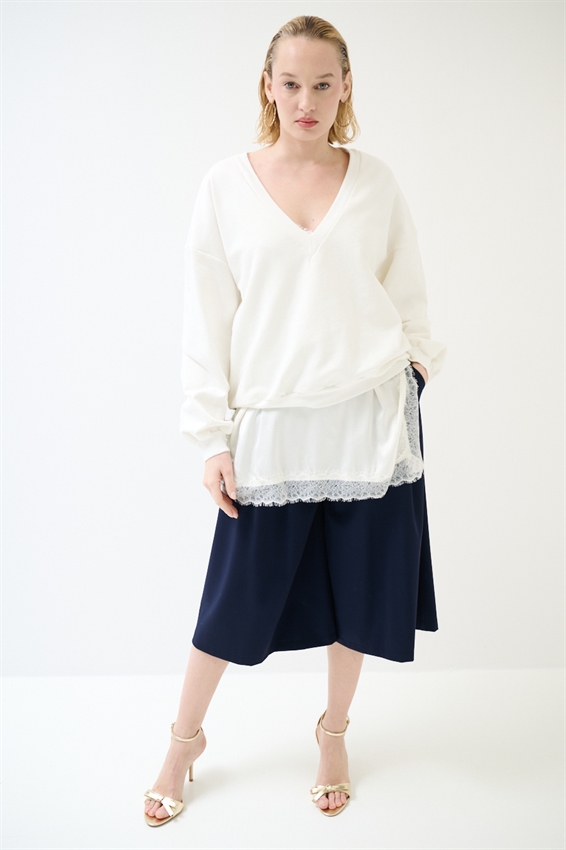 MAXI FELPA CON MINI ABITO SOTTOVESTE IN RASO