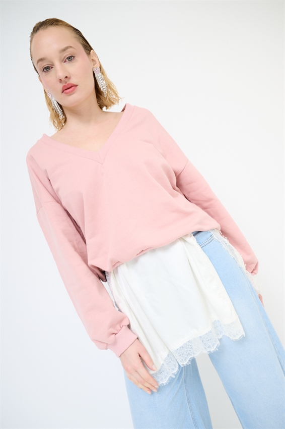 MAXI FELPA CON MINI ABITO SOTTOVESTE IN RASO