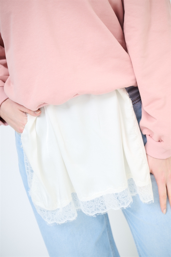 MAXI FELPA CON MINI ABITO SOTTOVESTE IN RASO