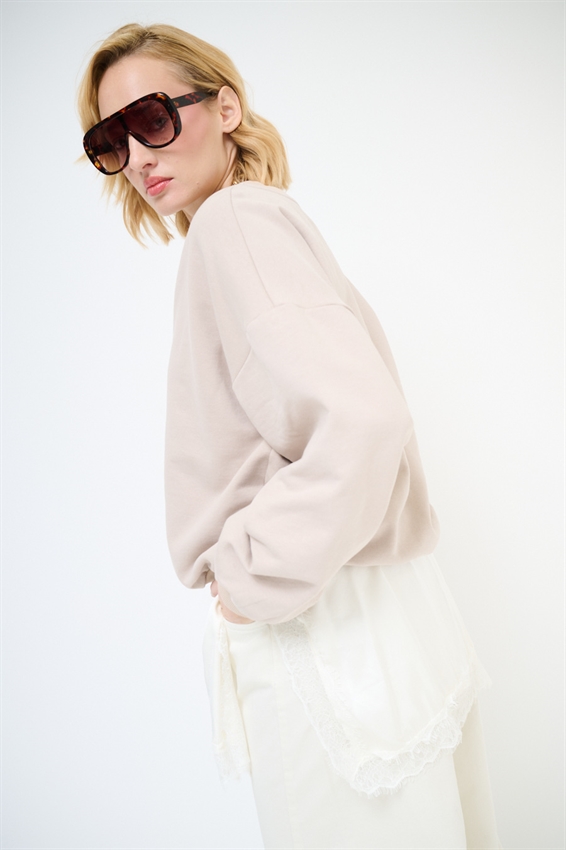 MAXI FELPA CON MINI ABITO SOTTOVESTE IN RASO