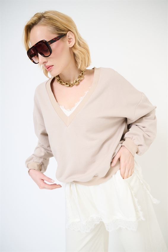 MAXI FELPA CON MINI ABITO SOTTOVESTE IN RASO