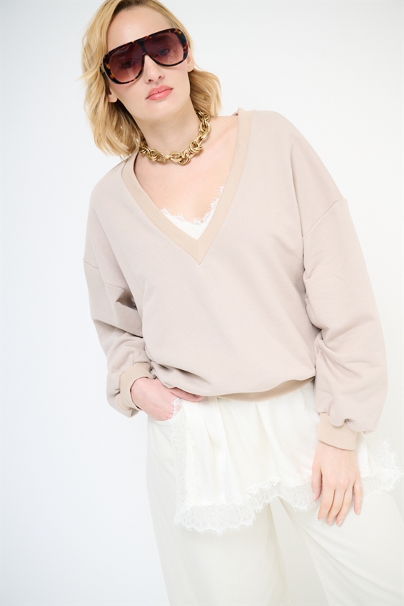 MAXI FELPA CON MINI ABITO SOTTOVESTE IN RASO