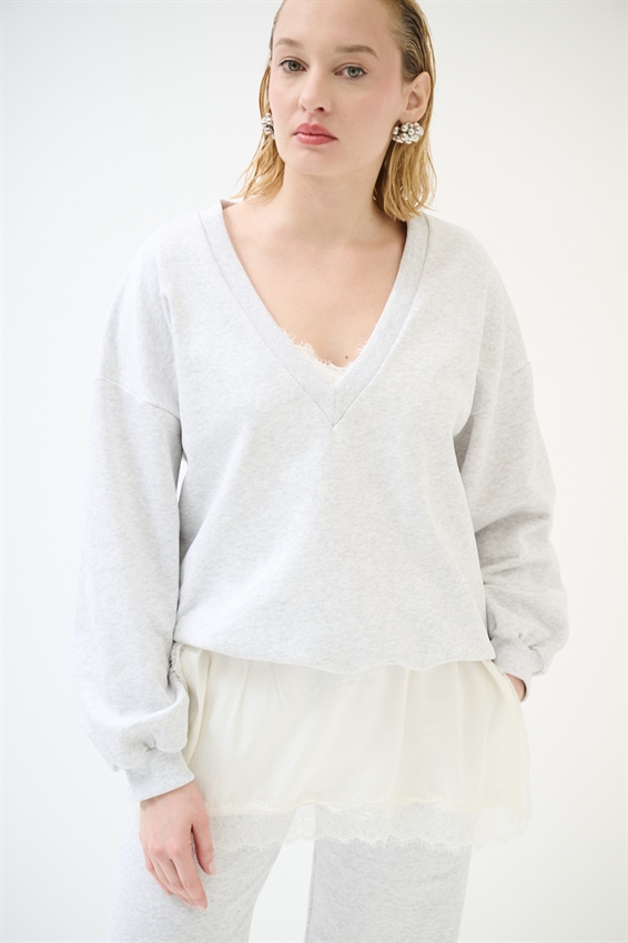 MAXI FELPA CON MINI ABITO SOTTOVESTE IN RASO