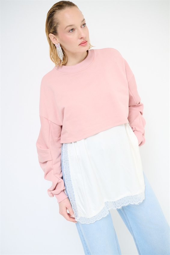 FELPA CROP MANICA RIPRESA + ABITO SOTTOVESTE