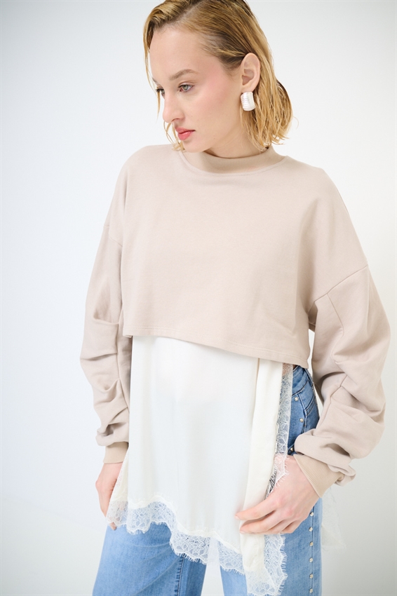 FELPA CROP MANICA RIPRESA + ABITO SOTTOVESTE