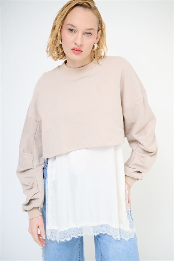 FELPA CROP MANICA RIPRESA + ABITO SOTTOVESTE