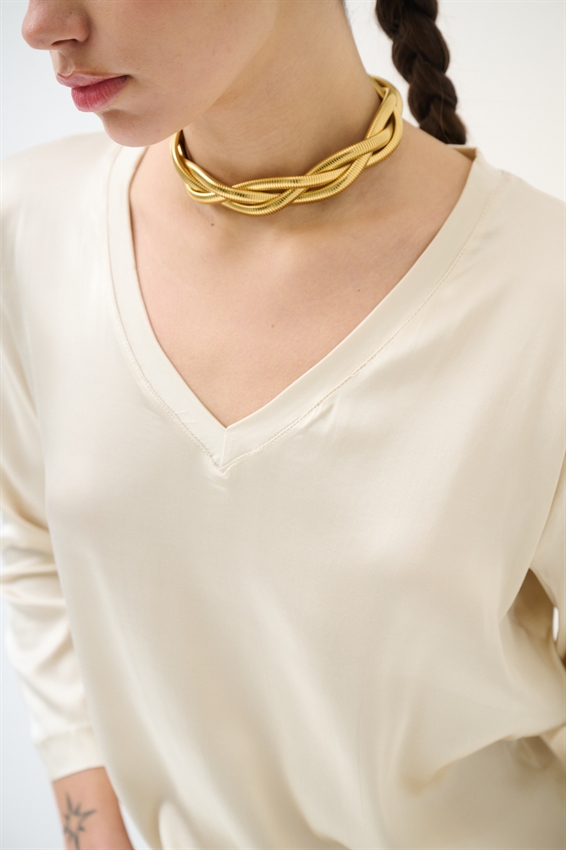 MAGLIA MANICA 3/4 IN RASO SCOLLO V