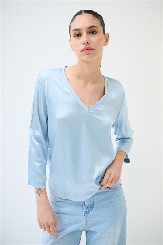 MAGLIA MANICA 3/4 IN RASO SCOLLO V