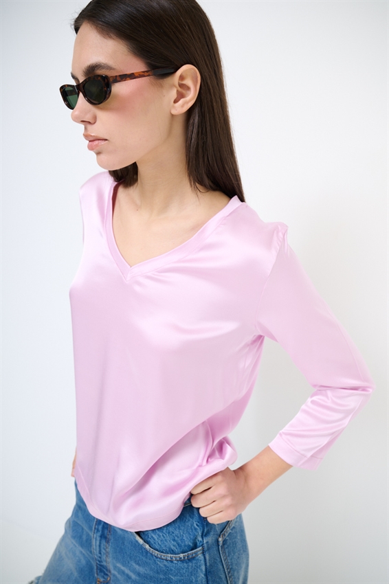 MAGLIA MANICA 3/4 IN RASO SCOLLO V