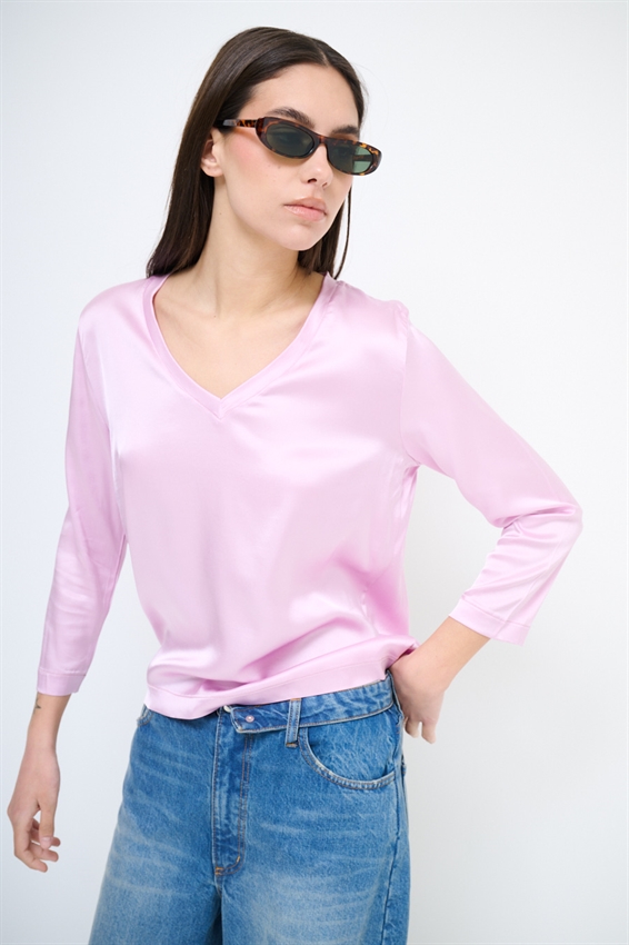 MAGLIA MANICA 3/4 IN RASO SCOLLO V