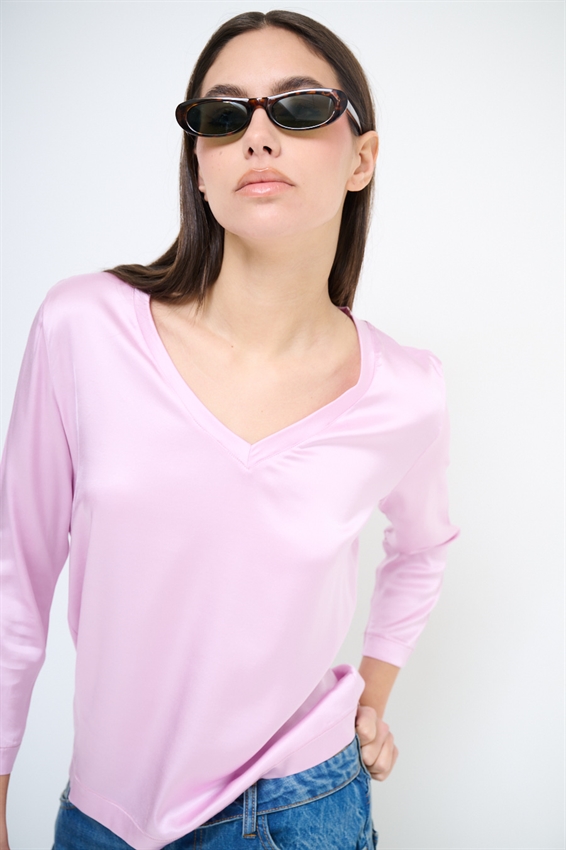 MAGLIA MANICA 3/4 IN RASO SCOLLO V