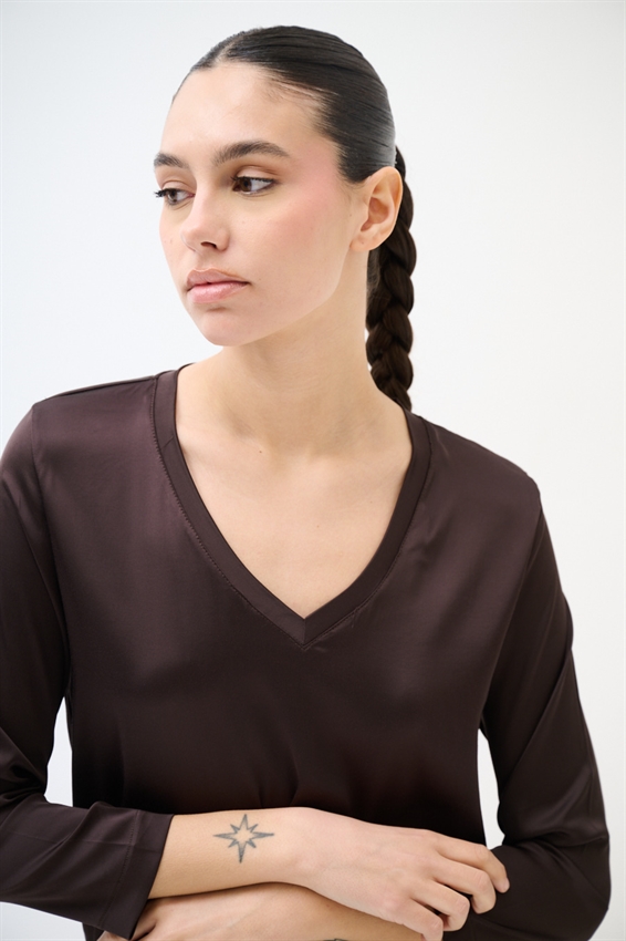 MAGLIA MANICA 3/4 IN RASO SCOLLO V