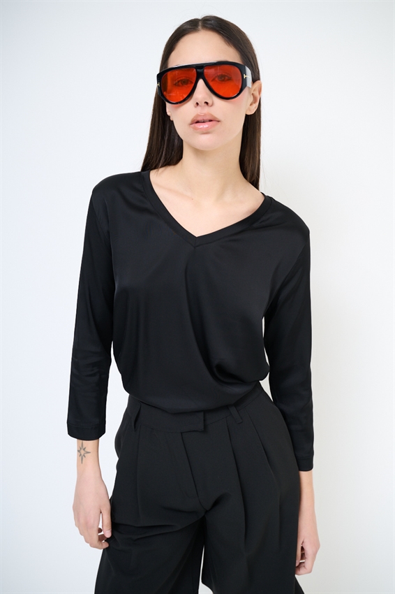 MAGLIA MANICA 3/4 IN RASO SCOLLO V