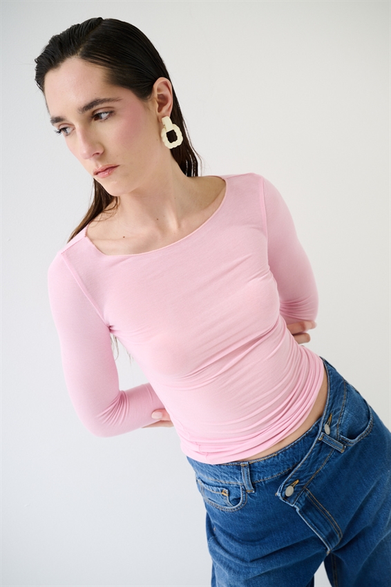 MAGLIA SCOLLO BARCA TAGLIO VIVO MODAL