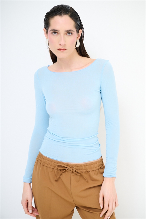 MAGLIA SCOLLO BARCA TAGLIO VIVO MODAL