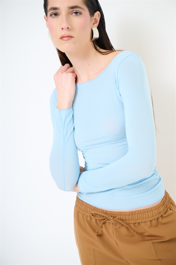 MAGLIA SCOLLO BARCA TAGLIO VIVO MODAL