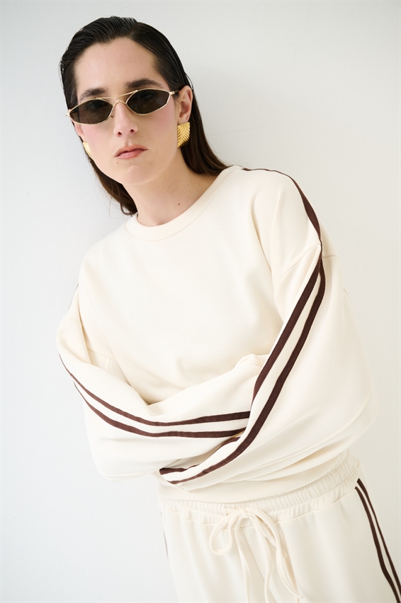 MAGLIA PARICOLLO CON BANDE VISCOSA MODAL