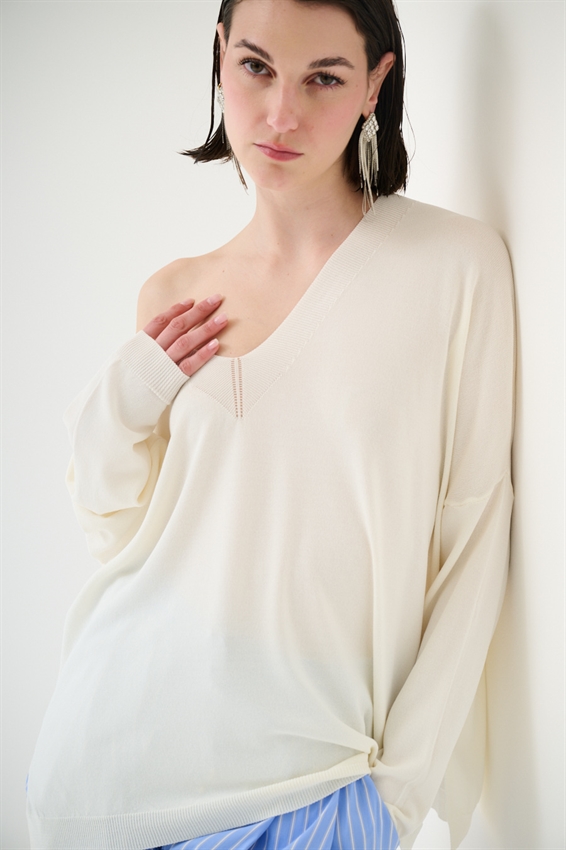 MAGLIA OVER SCOLLO V PROFONDO