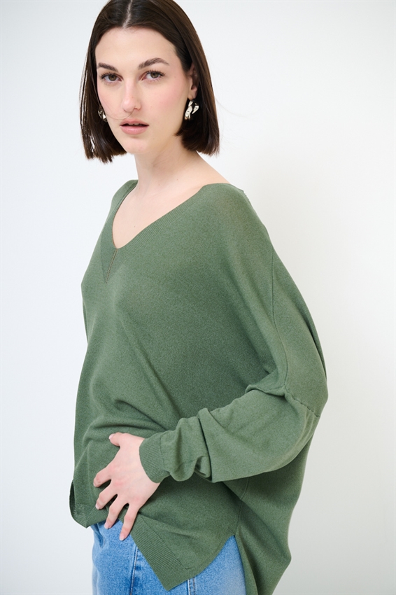 MAGLIA OVER SCOLLO V PROFONDO