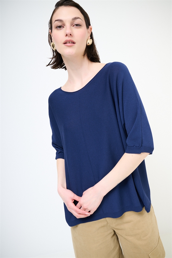 MAGLIA OVER CON MANICA PIPISTRELLO E RIGA DAV.