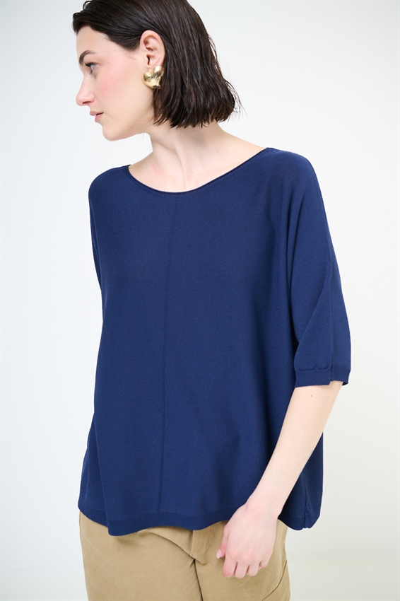 MAGLIA OVER CON MANICA PIPISTRELLO E RIGA DAV.