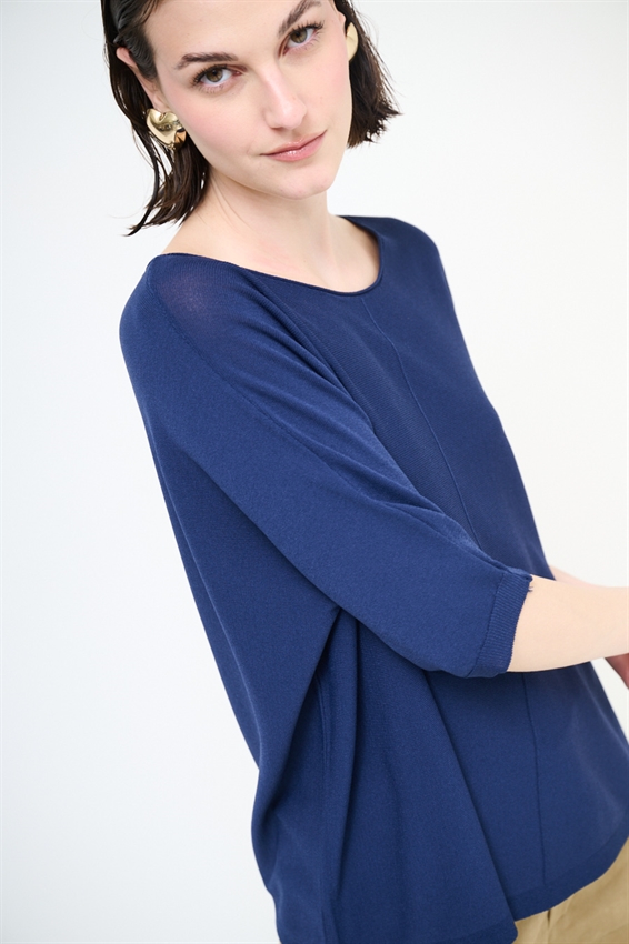 MAGLIA OVER CON MANICA PIPISTRELLO E RIGA DAV.