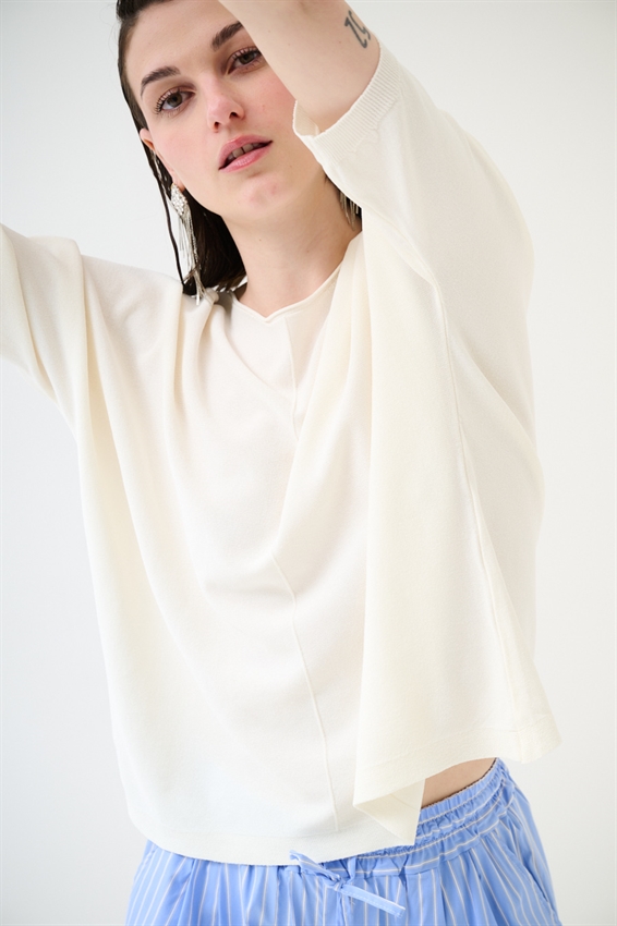 MAGLIA OVER CON MANICA PIPISTRELLO E RIGA DAV.