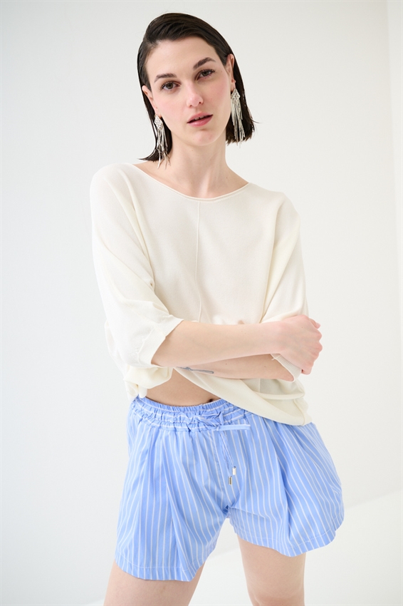 MAGLIA OVER CON MANICA PIPISTRELLO E RIGA DAV.