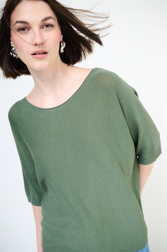 MAGLIA OVER CON MANICA PIPISTRELLO E RIGA DAV.